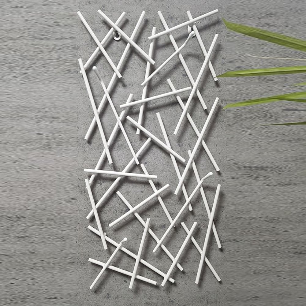 Corsicana Small Metal Wall Hung Coat Rack In White