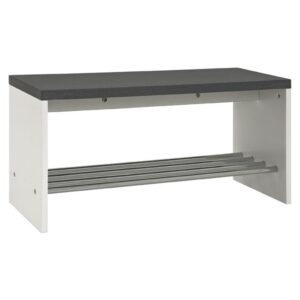 Leandro Wooden Shoe Rack Bench With Undershelf In Granite