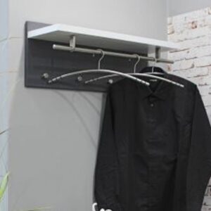 Learo Wooden Coat Rack In Granite White