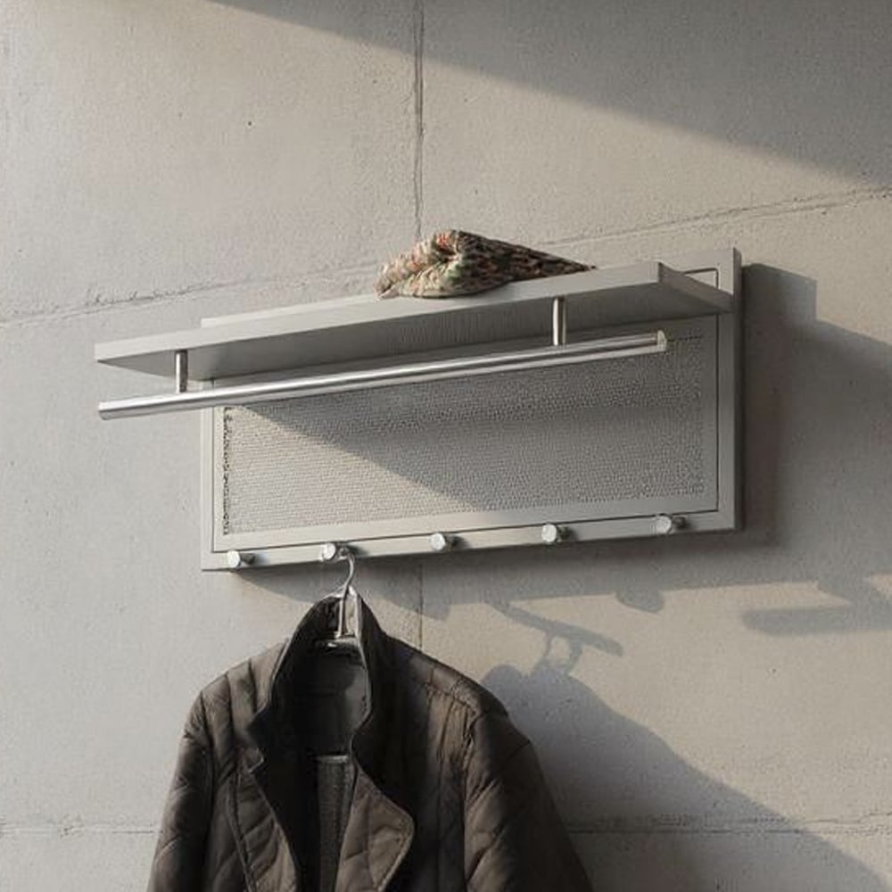 Prichard Metal Coat Rack In Chrome Grey