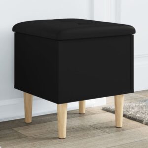 Barberton 42cm Wooden Hallway Storage Bench In Black