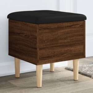 Barberton 42cm Wooden Hallway Storage Bench In Brown Oak