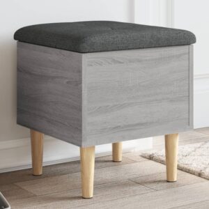Barberton 42cm Wooden Hallway Storage Bench In Grey Sonoma