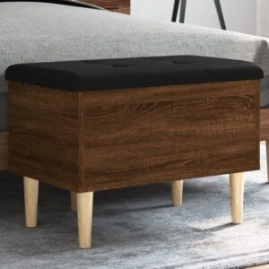 Barberton 62cm Wooden Hallway Storage Bench In Brown Oak