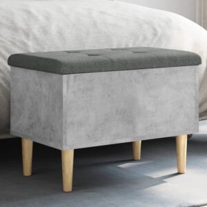 Barberton 62cm Wooden Hallway Storage Bench In Concrete Grey