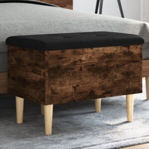 Barberton 62cm Wooden Hallway Storage Bench In Smoked Oak