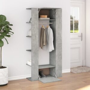 Deion Wooden Hallway 2 Piece Storage Cabinet In Concrete Grey