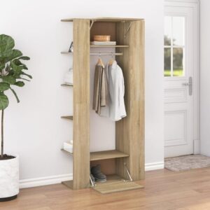 Deion Wooden Hallway 2 Piece Storage Cabinet In Sonoma Oak