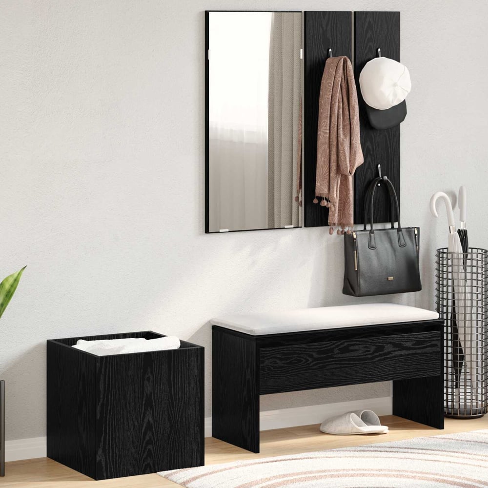 Gaius Wooden Hallway Furniture Set In Black