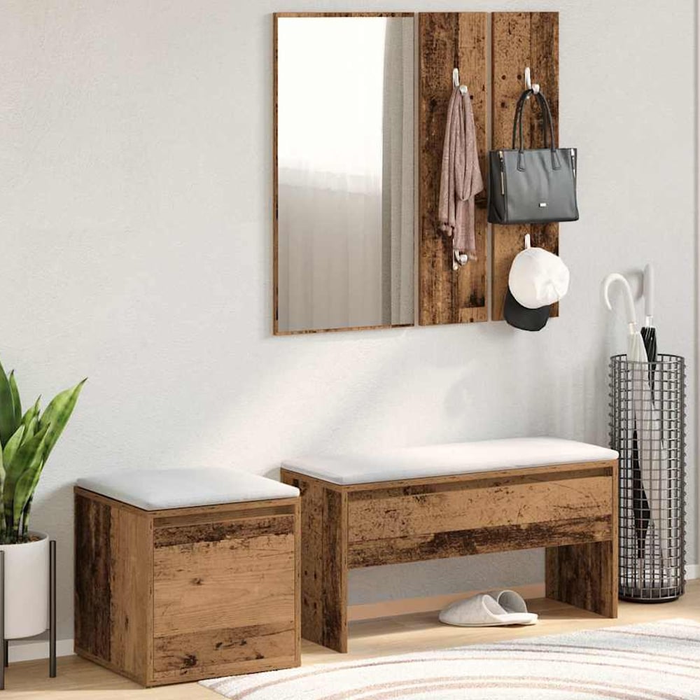 Gaius Wooden Hallway Furniture Set In Brown