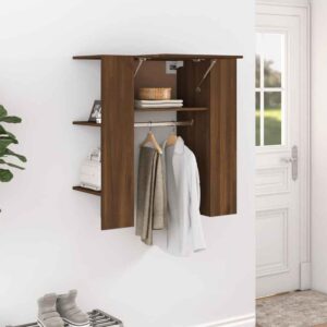 Deion Wooden Hallway Storage Cabinet In Brown Oak