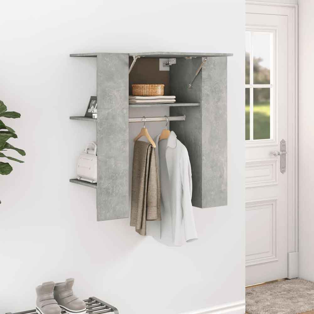 Deion Wooden Hallway Storage Cabinet In Concrete Grey