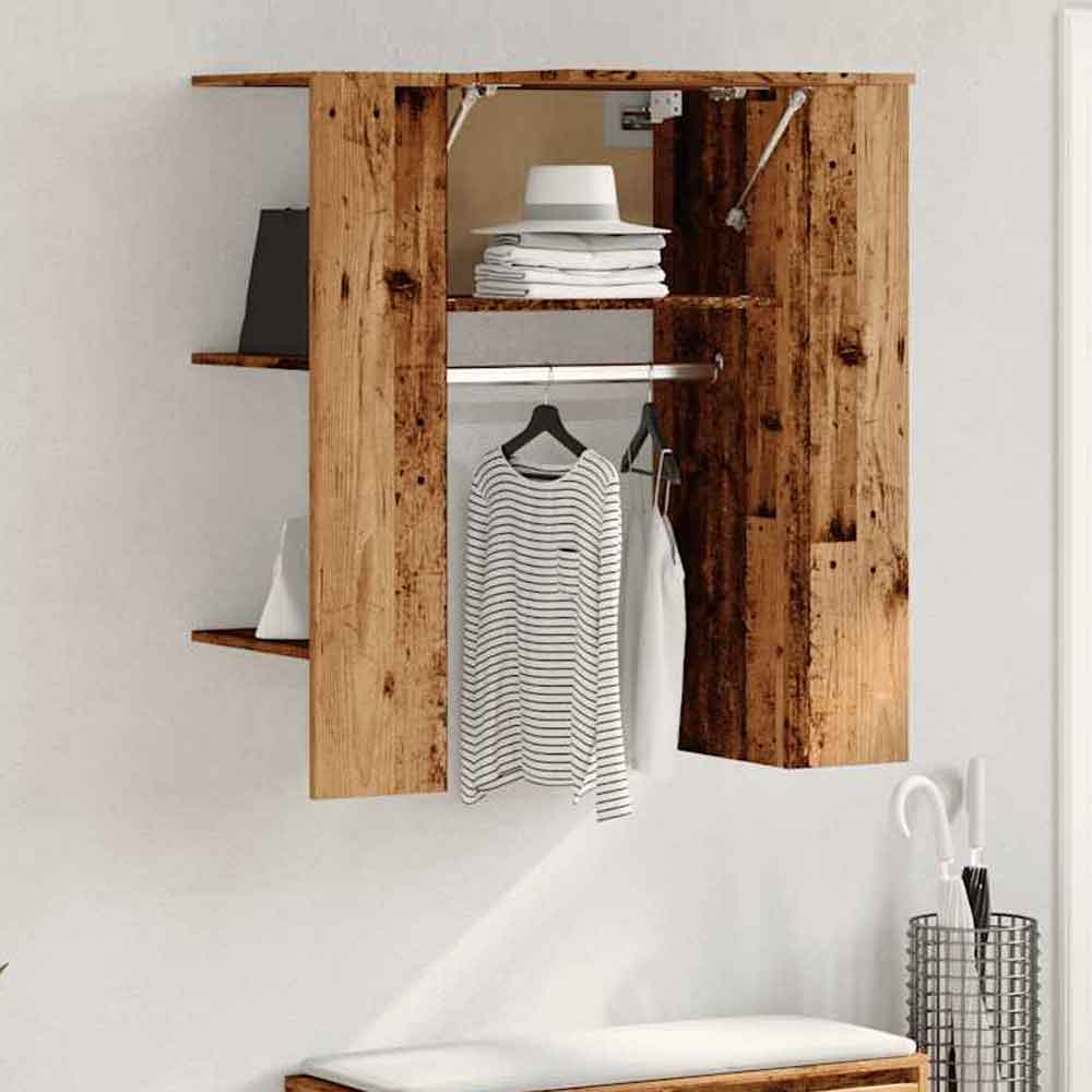 Deion Wooden Hallway Storage Cabinet In Old Wood