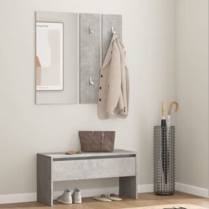 Elroy Wooden Hallway Furniture Set In Concrete Effect