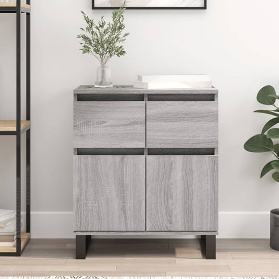 Urbino Wooden Sideboard With 2 Door 1 Drawer In Grey Sonoma Oak