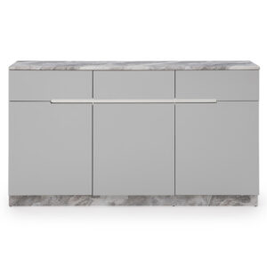 Amarillo Marble Top Sideboard In Grey Paper With Wooden Base