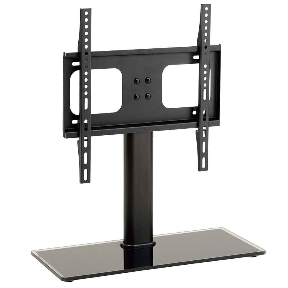 Flanders 55'' Universal Fixed Table Top Glass Base TV Stand - Black