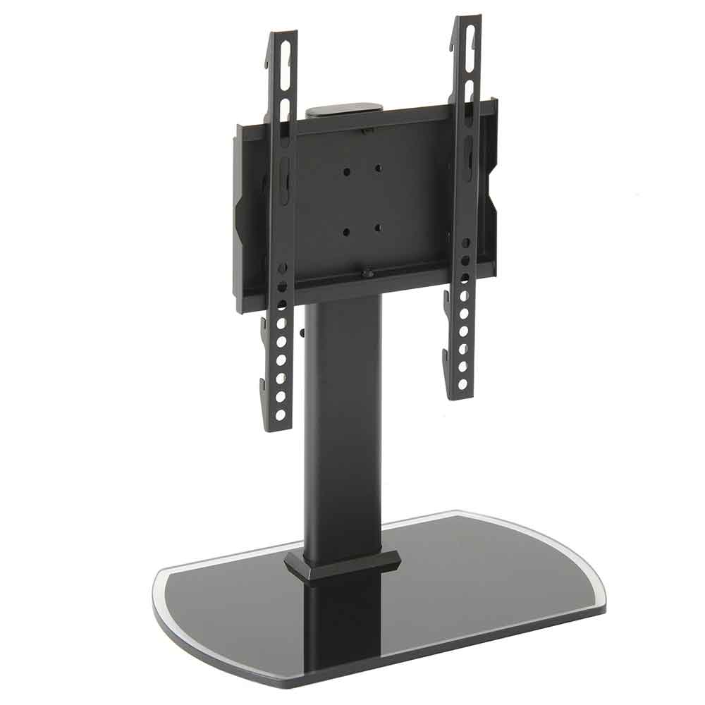 Perth 43'' Universal Swivel Table Top Glass Base TV Stand - Black