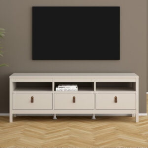 Barcila Wooden TV Stand With 3 Drawers In Cashmere