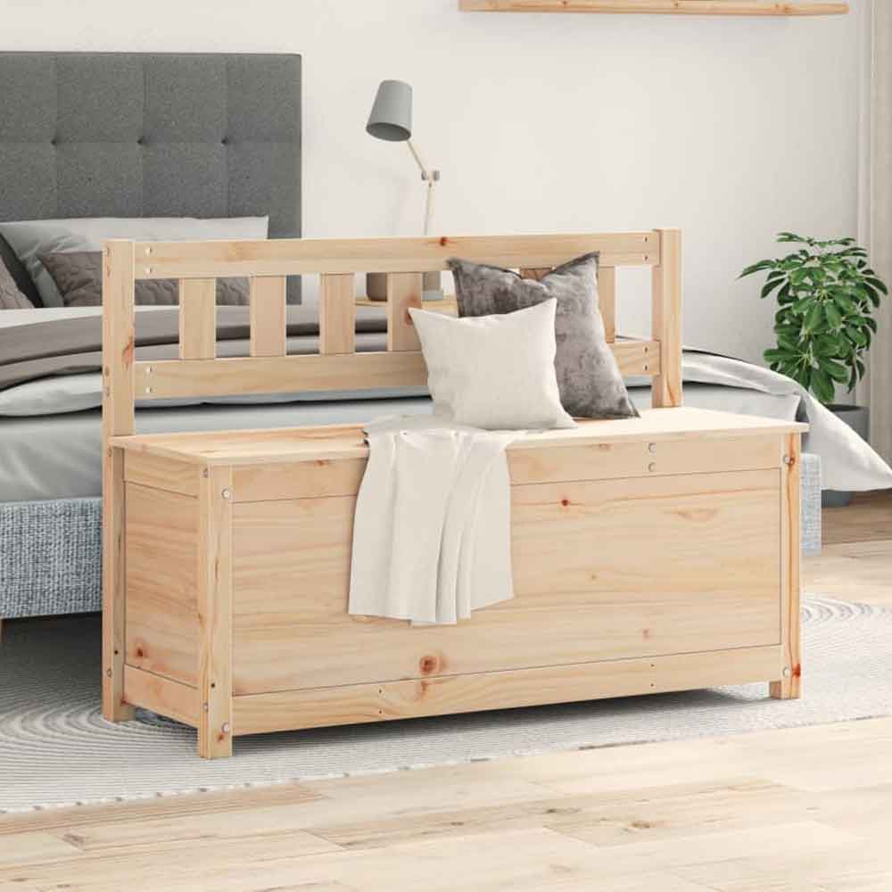 Laval Wooden Large Hallway Storage Seating Bench In Natural