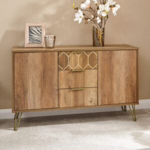 Ormskirk Wooden Sideboard With 2 Doors 3 Drawers In Oak