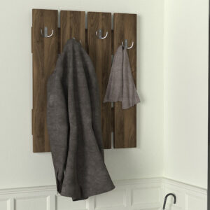 Zanviro Wooden Coat Rack In Walnut