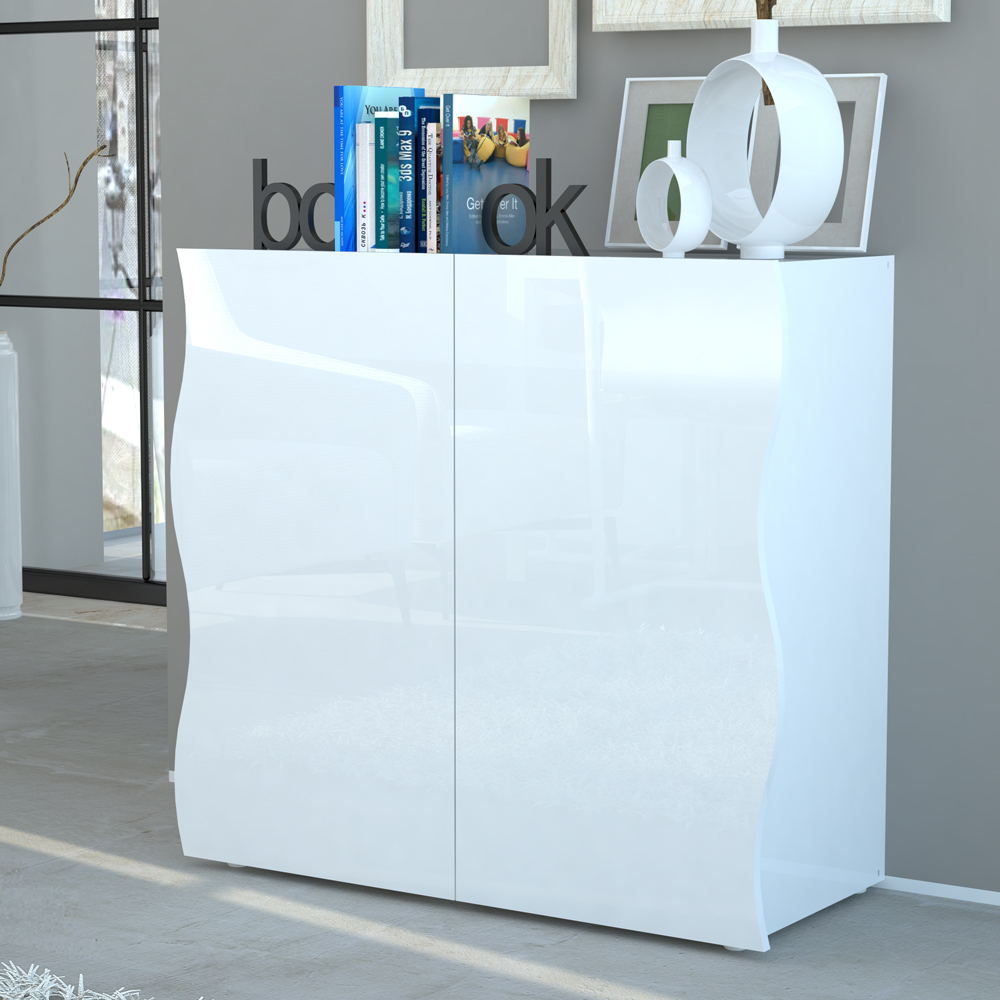 Ice High Gloss Sideboard With 2 Doors In White